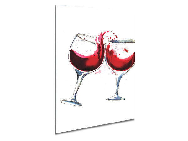 Red Wine Lovers Metal Print