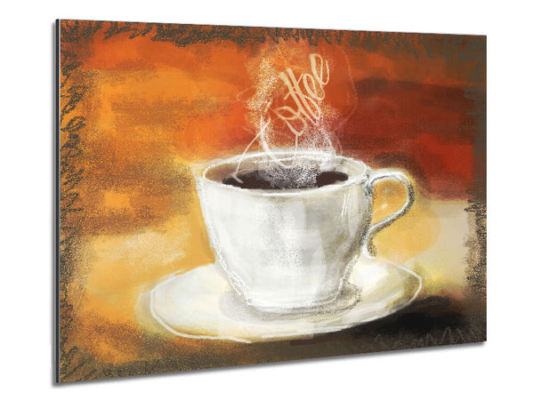 Coffee Steam Metal Print