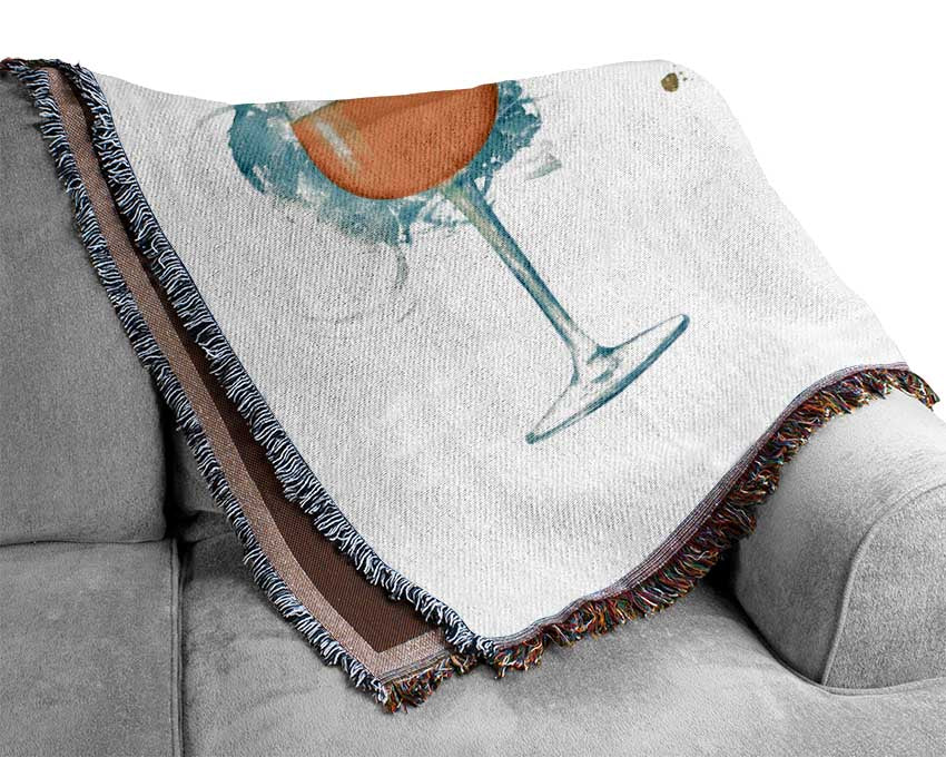 Red White Rose Wine Woven Blanket