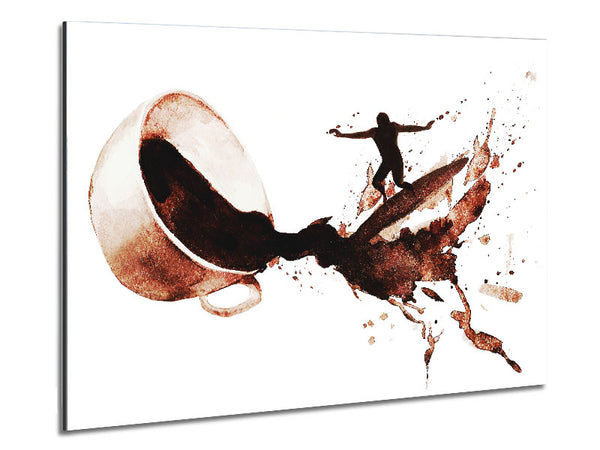 Coffee Surf Metal Print