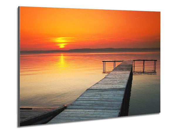 Sunset Boardwalk Metal Print