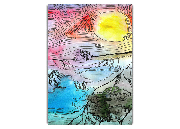 Abstrakter Sonnenuntergangsbaum