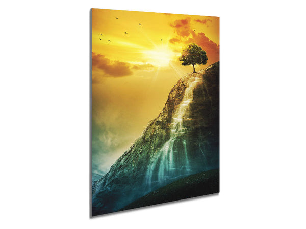 Waterfall Tree Metal Print