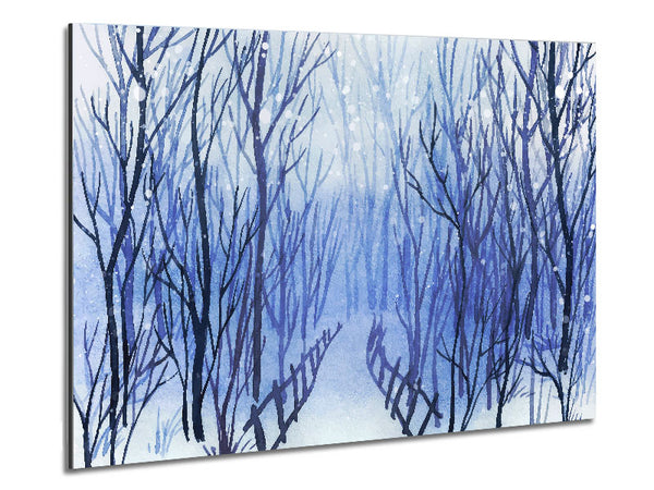 Winter Walk Sparkle Metal Print