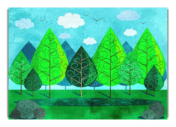 Green Tree Swirl