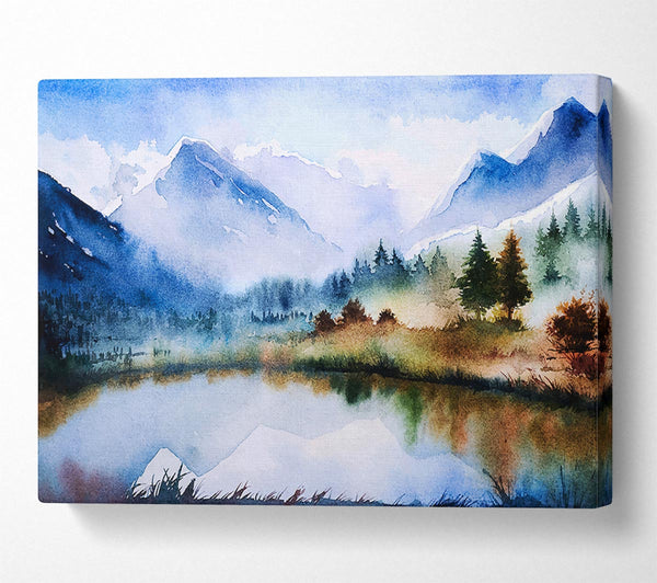  A Canvas Print of Mountain Winter Lake Canvas Art