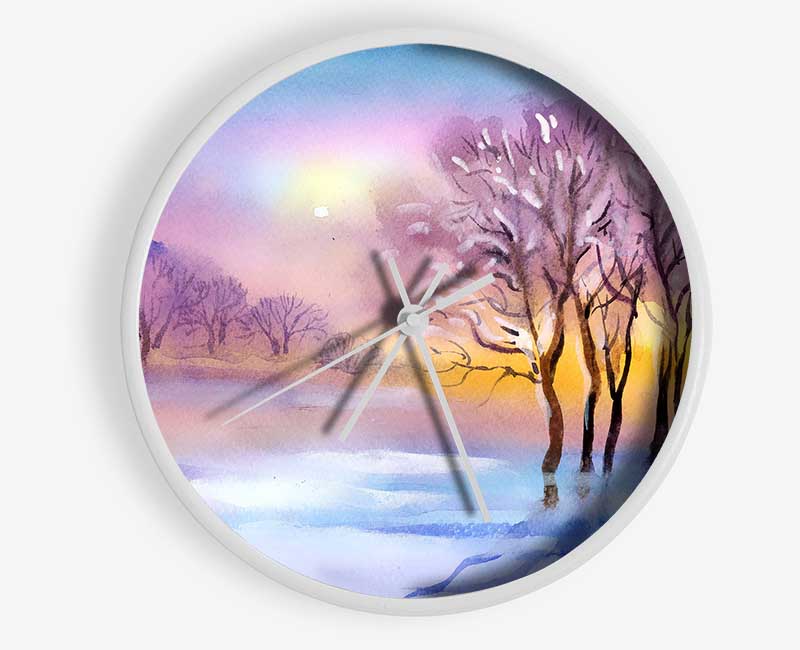 Ice Cold Winter Clock - Wallart-Direct UK