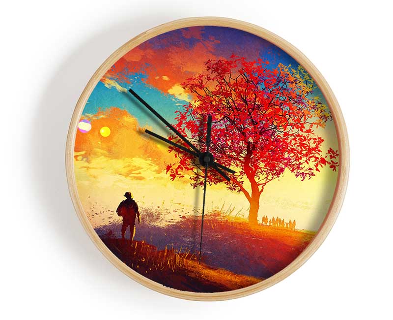 Autumn Tree Worship Clock - Wallart-Direct UK