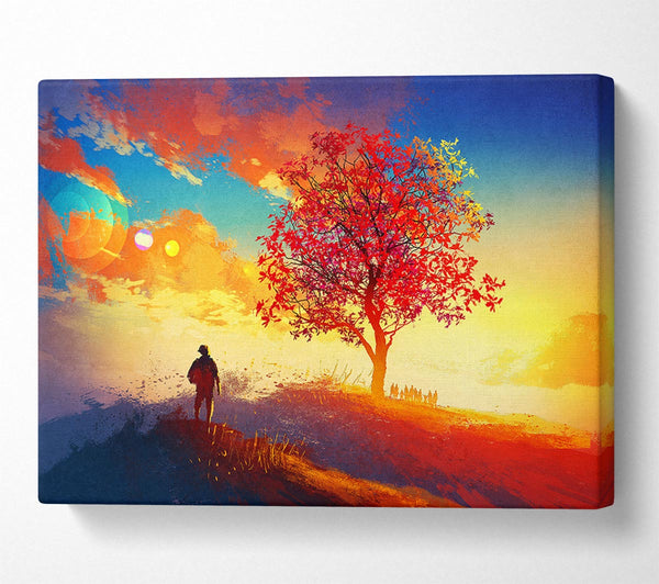  A Canvas Print of Autumn Tree Worship Canvas Art