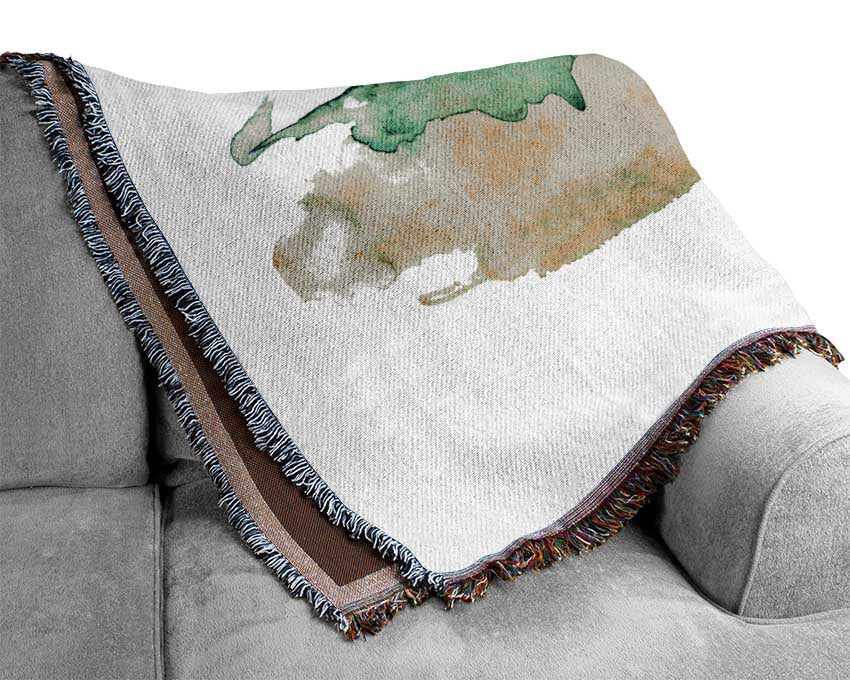 Field Of Green Trees Woven Blanket