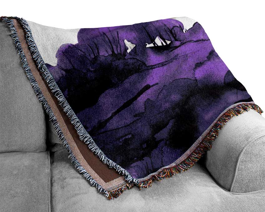 Purple Tree Abstract Woven Blanket
