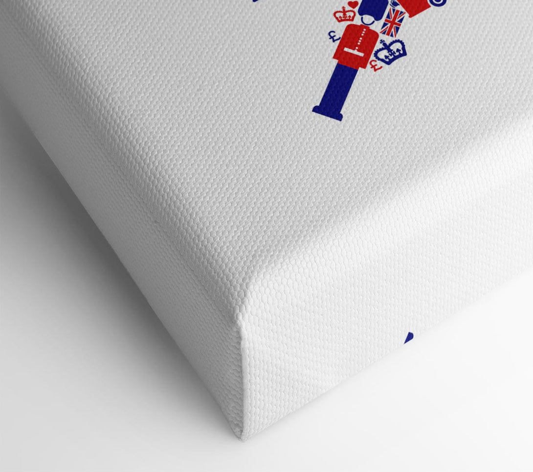  A Canvas Print of London Icons In The Shape Of The UK Canvas Art