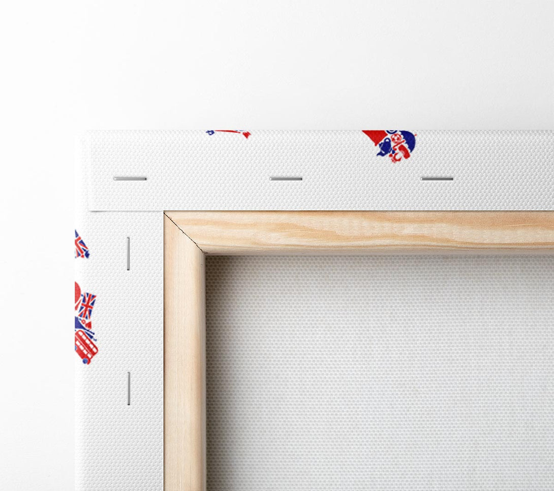  A Canvas Print of London Icons In The Shape Of The UK Canvas Art