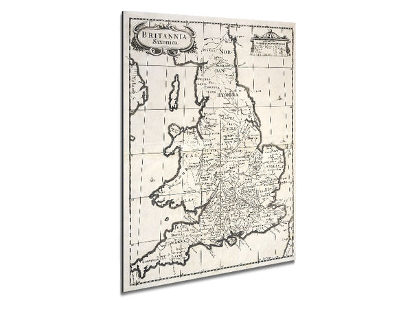 Old Saxon Map Of The UK Metal Print