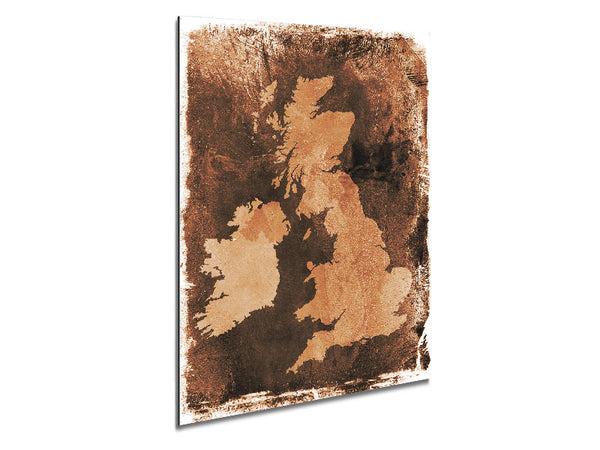 UK Retro Map Metal Print