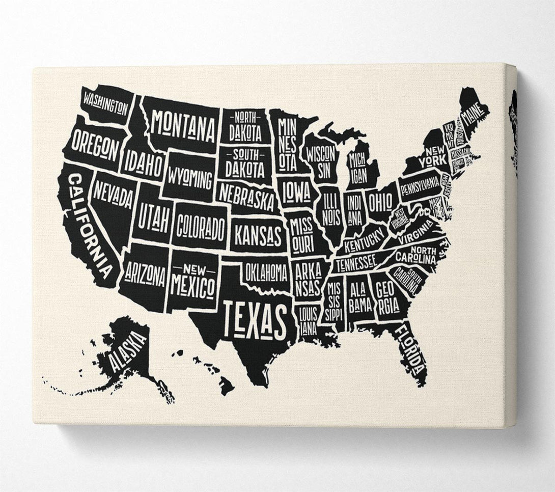  A Canvas Print of States Of America 5 Canvas Print