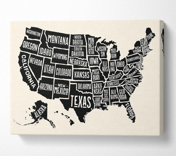  A Canvas Print of States Of America 5 Canvas Print