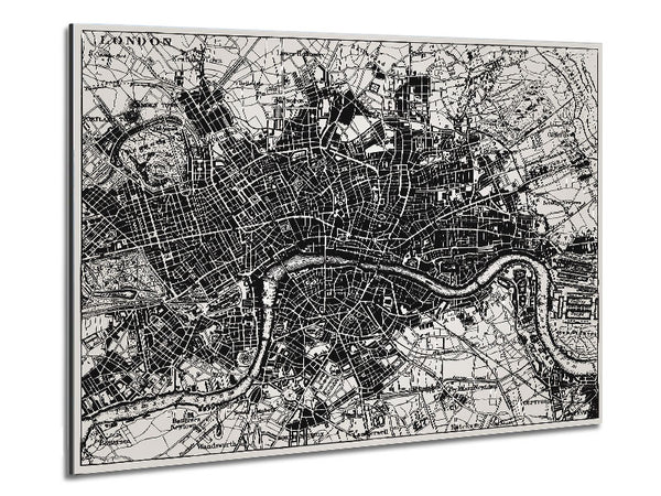 Old Map Of London Metal Print