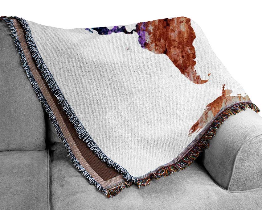 Map Of The World 6 Woven Blanket