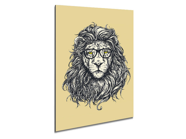 Smart Lion Metal Print