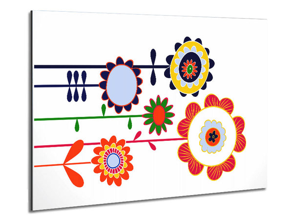 Funky Flowers Metal Print