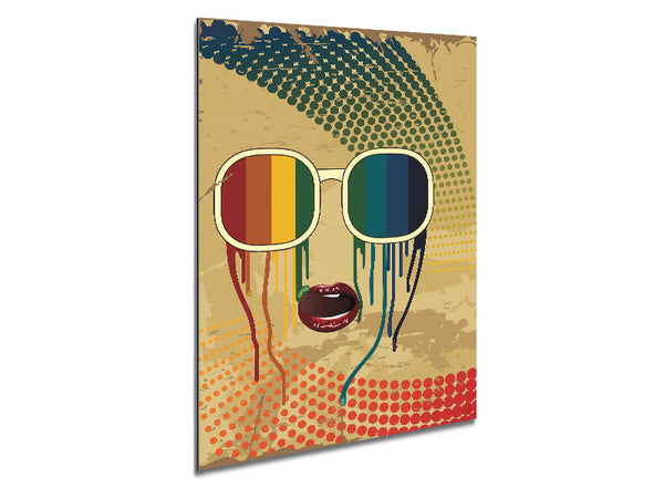 Rainbow Retro Shades Metal Print