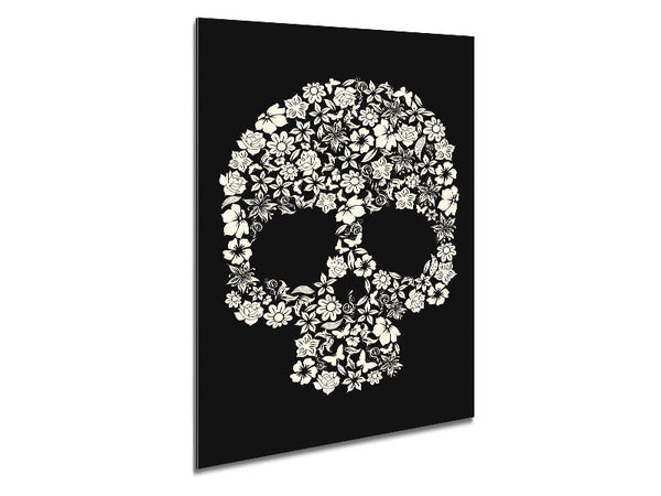 Flower Skull 1 Metal Print