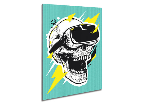 Video Game Shocked Skull Metal Print