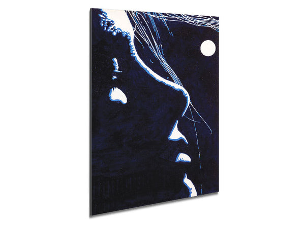 Woman By The Moonlit Night Metal Print