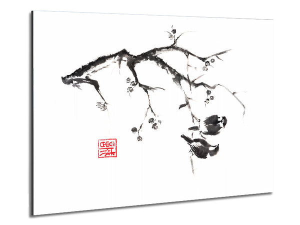 Chinese Birds In The Branch Metal Print