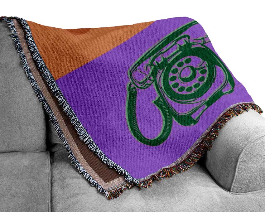Pop Art Retro Telephones Woven Blanket