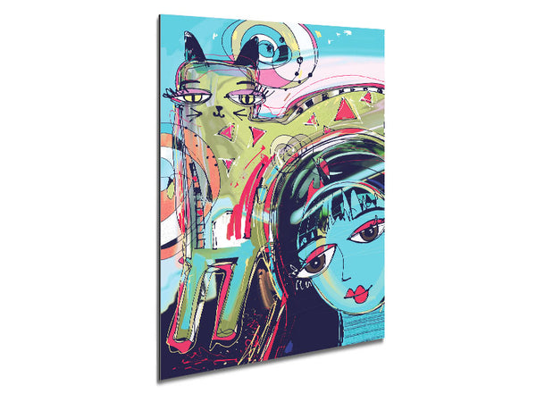 Cat Lady Metal Print