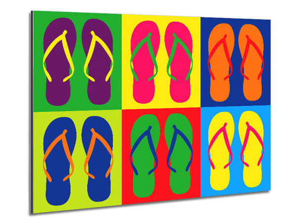 Pop Art Flip Flops Metal Print
