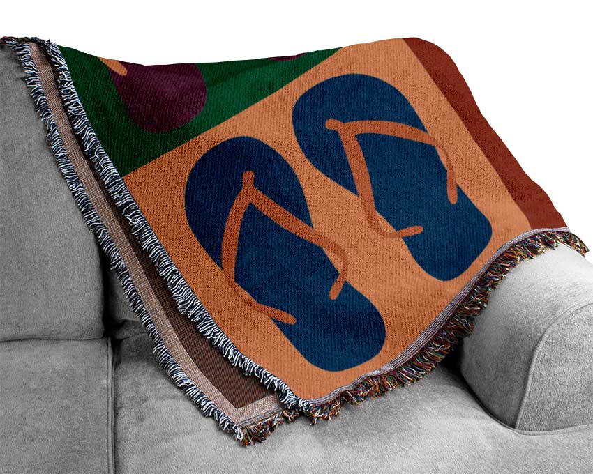 Pop Art Flip Flops Woven Blanket