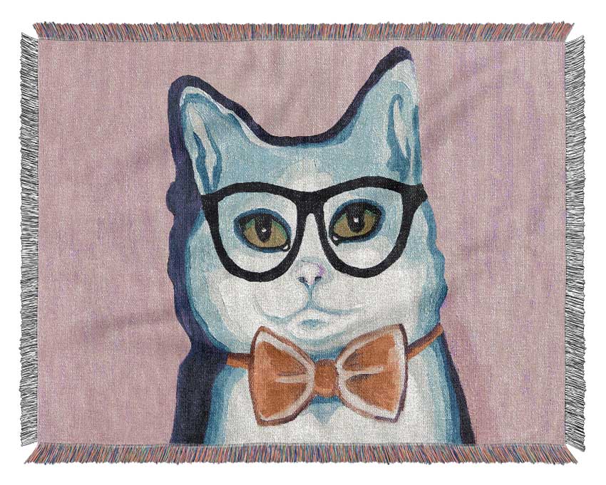 Clever Cat Woven Blanket