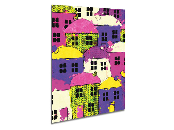 Colourful Town Houses Metal Print