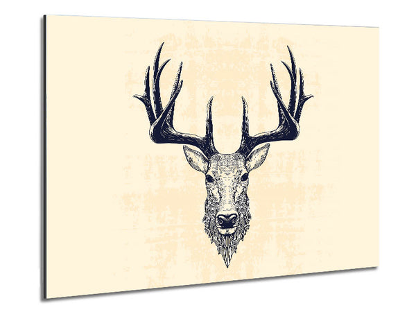 Stag Head Metal Print