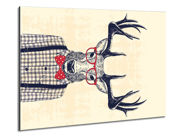 Clever Stag Metal Print