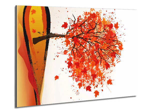 Autumn Orange Tree Metal Print