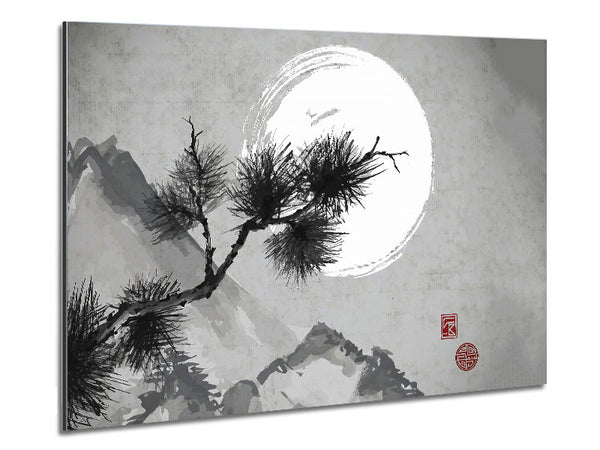 Chinese Mountain Tree Tops Metal Print
