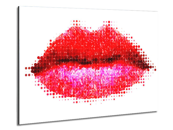 Dot To Dot Lips Metal Print