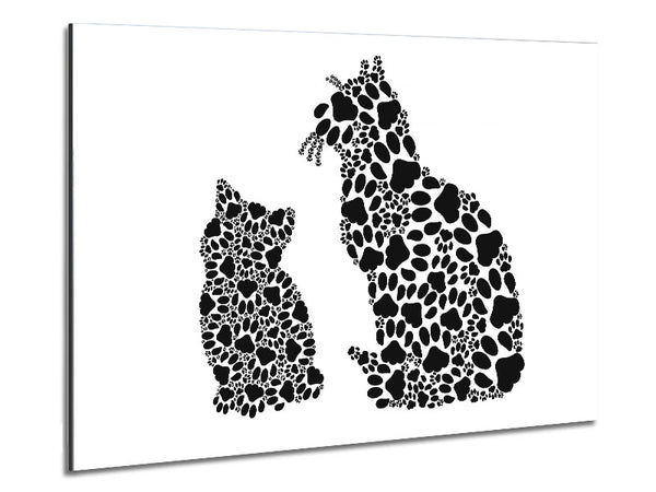 Paw Print Cats Metal Print