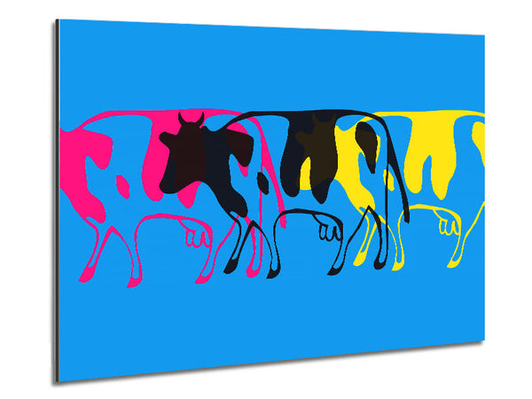 Pop Art Cows Metal Print