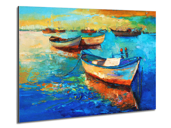Sail Boats On The Sunset Waters Metal Print