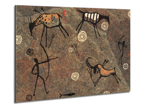 Cave Man Paintings Metal Print