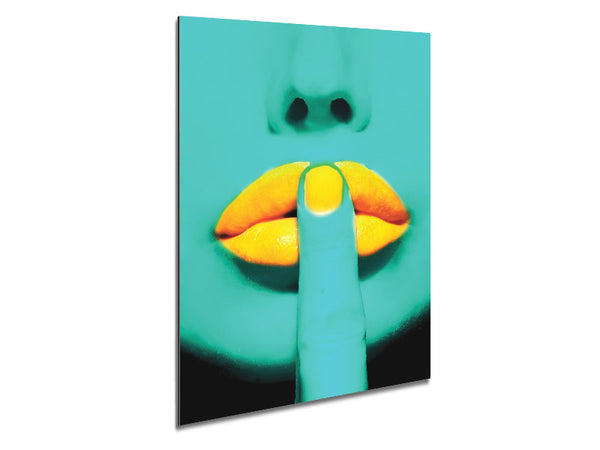 Sshhh Orange Lips Metal Print