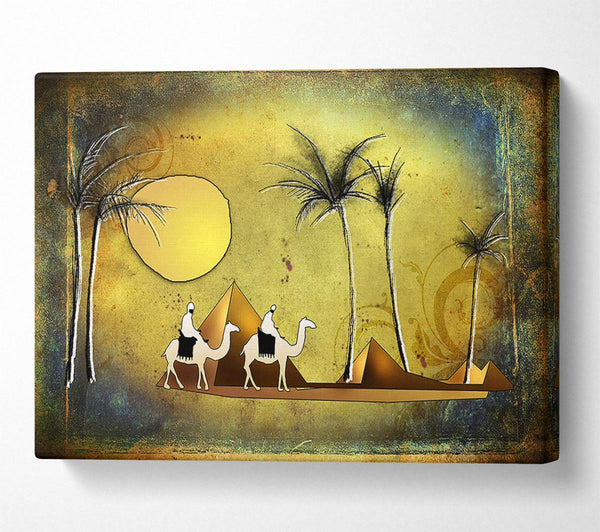  A Canvas Print of Camel Ride Through The Egyptian Desert Canvas Print