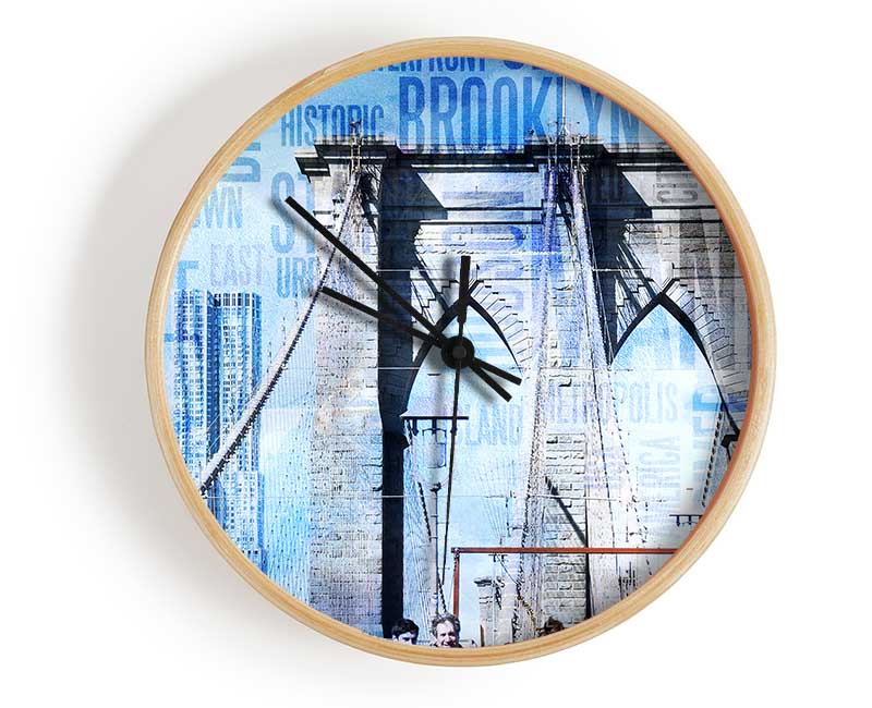 NYC Brooklyn Bridge Clock - Wallart-Direct UK