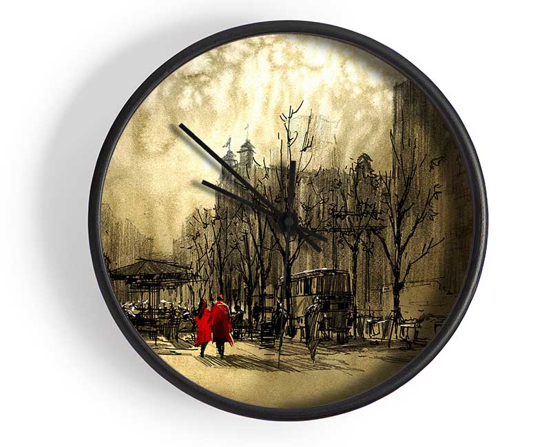 Golden City Walk Clock - Wallart-Direct UK