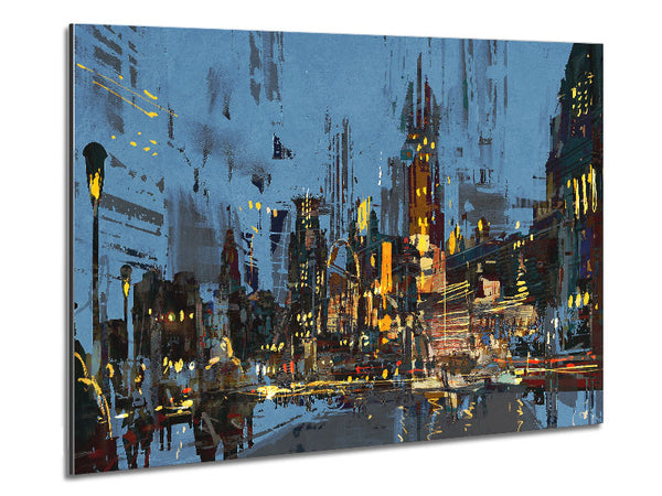 As The Night Falls In The City Metal Print